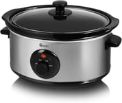 Swan SF17020N 3.5 Litre Oval Stainless Steel Slow Cooker Litre, Silver 
