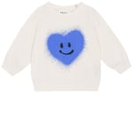 Molo GOTS Disc Collegegenser Blue Heart | Hvit | 74 cm