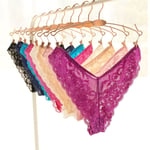 Sexy Women Briefs Panties Lace Underwear Transparent Lingerie Th Purple 10#