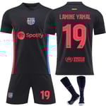 24-25 Barcelona borta nr 19 Lamine Yamal fotbollströjor barn fotbollsutrustning 24
