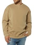 Urban Classics Men's Oversized Open Edge Crew Sweatshirt, Warm Sand, XL