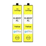 2 Yellow Ink Cartridges for HP Officejet 6950 & Pro 6960, 6970, 6975 All-Ink-One