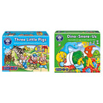 Orchard Toys Three Little Pigs Game, Fun Board Game for Children Age 3-6, Family Game Toy & Dino-Snore-Us Game, A fun Dinosaur Themed Board Game for ages 4+