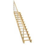 Dolle Spartrappa Lyon Rak med Horisontellt Stålräcke trappa obh. furu 75 cm rak m. horisontell 10 mm stålrör 1062512