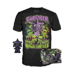 Funko Pop! & Tee: Teenage Mutant Ninja Turtles - (Teenage Mutant Ninja Turtles (TMNT) ) 2- Shredder - (Bk Ch) - Medium - T-Shirt - Clothes With Collectable Vinyl Figure - Gift Idea for Adults Unisex