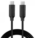 USB-C till USB-C Laddkabel 100W för snabbladdning & dataöverföring Svart 2 Meter