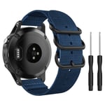 MoKo Strap Compatible with Garmin Fenix 5S/Fenix 5S Plus/D2 Delta S, 20mm Fine Woven Nylon Adjustable Replacement Wristband with Metal Buckle (Not Quick Fit), Royal Blue