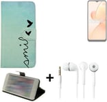 360° wallet case for Realme C31 + earphones protective cover Design smile