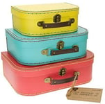UK Sass Belle Brights Set Of 3 Retro Suitcases A Bold And Modern S Fast Shippin