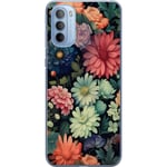 Motorola Moto G31 Transparent Mobilskal Färglada blommor