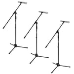 Tiger Pack of 3 Boom Tripod Microphone Stands