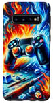 Coque pour Galaxy S10 Manette de jeu Fire And Ice Cool Gamer