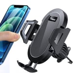 Tisoutec Car Phone Holder 2021 Upgraded 360° Rotation Mobile Phone Holders for Cars with One Button Release Cell Phone Cradle for iPhone / Samsung / HUAWEI / XIAOMI Series Phones between 4"-7"