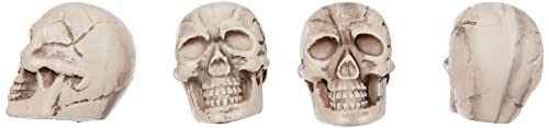 Boland 74390 - Set de têtes de mort, 12 pièces, taille 4 x 3 cm, décoration squelette, décoration pour Halloween, fête de carnaval et fête à thème