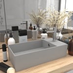 vidaXL håndvask med overløb til badeværelse keramik lysegrå