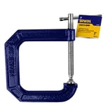 IRWIN Tools Quick-Grip 100 Series Deep Throat C-Clamp, 3-inch by 4 1/2-inch Throat (225134),Blue