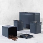 Bread Bin & Canister Set Marino Collection Container Storage Steel Blue 4Pcs