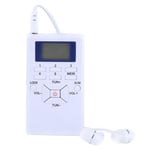 Portable Mini Pocket Digital DSP FM Stereo Radio Receiver with LCD Display 3.5mm Jack Earphones (White)