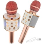Karaoke mikrofon med högtalare Rosa guld