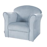 roba Fauteuil Club en Velours pour Garçon "Lil Sofa" - Chaise Enfant avec Accoudoirs Confortable - Bleu Clair