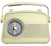 Bush Classic Retro Mini AM/FM Radio - Cream - 1 Year Guarantee