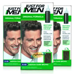 3x Just For Men H40 Medium Dark Brown Original Formula Shampoo in Haircolour Dye