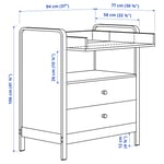 IKEA IKEA ÄLSKVÄRD skötbord/byrå, björk/vit, björk/vit Bredd: 94 cm