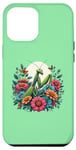 Coque pour iPhone 14 Pro Max Mante priante parmi les fleurs
