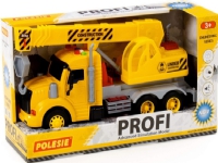 Polesie 86600 'Profi' kranbil med drivning, gul, ljus, ljud i låda