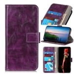 GLXC ADC For OPPO A52/A72/A92 Retro Crazy Horse Texture Horizontal Flip Leather Case with Holder & Card Slots & Photo Frame & Wallet(Black) (Color : Purple)