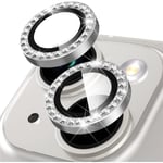 Bakkamera Skydd för iPhone 14/14 Plus Foto Skydd (Silver-Diamond)