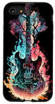 Coque pour iPhone SE (2020) / 7 / 8 Guitare électrique Band Rock Design : résonance de la forêt de feu