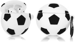 En Silicone Écouteur Couverture Mignonne Drôle Compatible Pour Apple Écouteur 1 Et 2 [Série Cool Play] (Football)