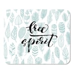 Mousepad Computer Notepad Office Free Spirit Phrase with Feathers Lettering with Ink Modern Brush Calligraphy Home School Game Player Computer Worker Inch