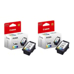 2x Canon CL546 Colour Original Ink Cartridges For PIXMA MG2555S Inkjet Printer