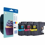 Genuine Brother LC123 Tri-Pack Y/C/M Printer Ink Cartridge VAT.Inc 2024 - No Box