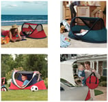NSA UV Deluxe Travel Centre - Cot (Red), Travel Cot, Portable, Foldable