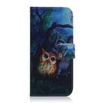 Sunrive Case For iPhone 5/5S/SE(2016), PU Leather Phone Holster Case Card Slot Flip Wallet Stand Function gel magnetic Protective Skin Cover (T owl)