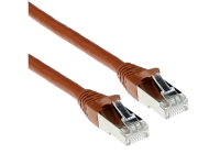 ACT Brown 15.00 meter SFTP CAT6A patch cable snagless with RJ45 connectors