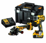 Verktygspaket DeWalt DCK2020P2T-QW (DCG405 + DCD791); 18 V; 2x5,0 Ah batt.