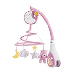 Chicco Next2Dreams Mobile pour Lit Bébé avec Lumières et Musique 3 en 1 - Compatible avec le Berceau Next2Me, avec Effets Sonores, Projecteur de Lumière Nocturne Douce et Musique - 0 Mois et +, Rose