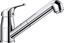 BLANCO DARAS-S – High-Pressure Kitchen Tap – Compact Entry-Level Model in Classic Design with Pull-out Spray – Chrome – 517731