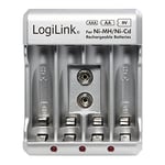 LogiLink Batterie Chargeur (AA/AAA / 9 V). argenté