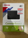 Toshiba 4tb Canvio Basics portable hard drive Brand New Sealed