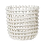 Ferm Living - Ceramic Basket XL Off-White - White - Vit - Korgar och lådor