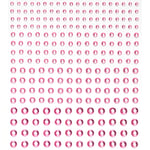 Rhinestone stickers ljusrosa – 496 ljusrosa pärlstickers. Ø3, 4, 5, 6 mm