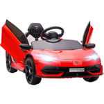 Voiture électrique enfant licence Lamborghini Aventador roadster svj télécommande effets sonores lumineux rouge - Rouge