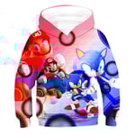 Super Mario & Sonic Barnkläder för Barn, Nyhetstryckt Hoodie Sweatshirt Tröja för Pojkar och Flickor, Fest- och Födelsedagspresenter A 6-7 Years