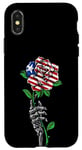 Coque pour iPhone X/XS Rose du Libéria avec squelette racines du drapeau du Libéria Cadeaux du Libéria