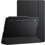 Skydd för Samsung Galaxy Tab S9 FE - E.F.CONNECTION - Stötsäker - PU-läder - Mikrofiber - Svart Svart